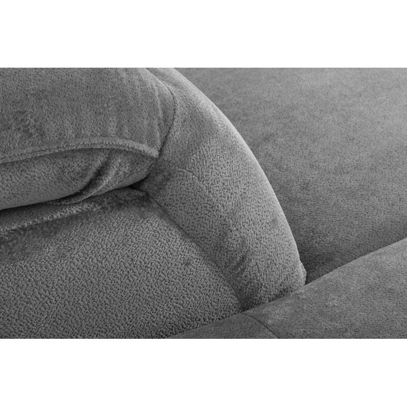 Bellagio Fabric Corner Sofa with Pull-Out Bed, Storage, Adjustable Headrests and Armrest, Left Hand Facing, Grey