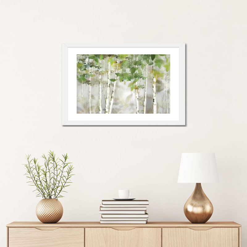 «Evergreen Forest» par Nan - impression, Cadre blanc, H 16 po x l 24 po x P 1 po