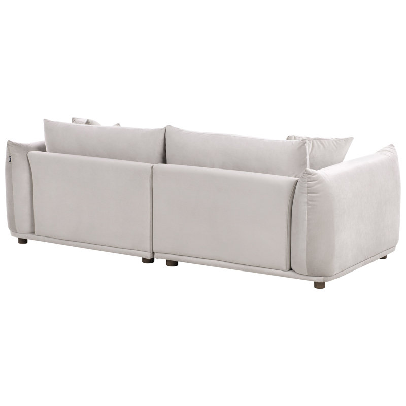 Living Room Set Alexias, Taupe Velvet