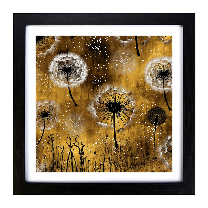 Dandelion Boho No.1 - Framed Print, Black
