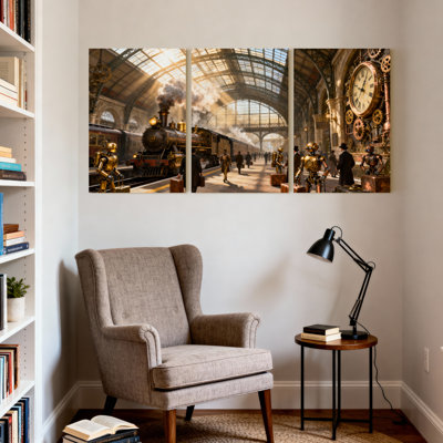 Fantasy & Sci-Fi, ensemble de 3 reproductions d'art sur toile Steampunk