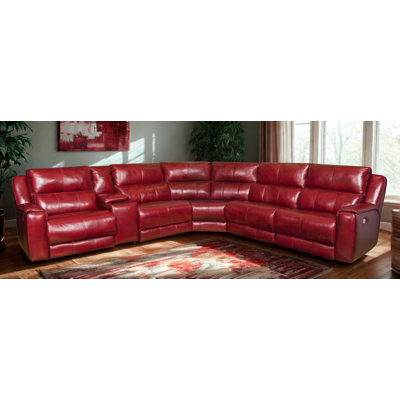 Dazzle Dual Power Leather Reclining Modular Sectional