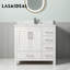  Meuble-lavabo de 36 po avec comptoir à surface solide résistant aux taches, 5 tiroirs internes et installation facile
