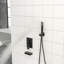 Unité de douche au plafond noir mat: douchette carrée de 12 po, douchette et douchette de baignoire: fixation de 12 po