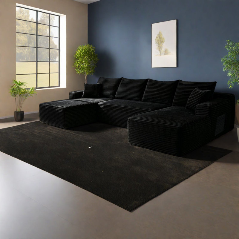 Canapé modulaire à compression en U de 134 pouces pour une maison spacieuse