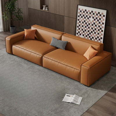 Minimalist Tofu-Block Straight Sofa