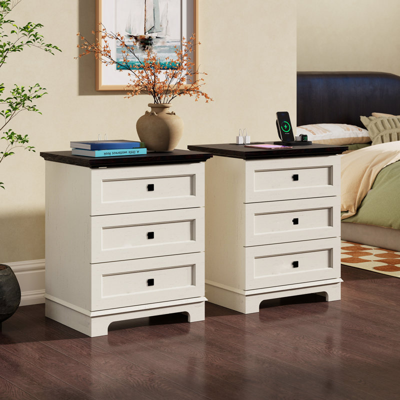 Ensemble de table de chevet Farmhouse, White, 2