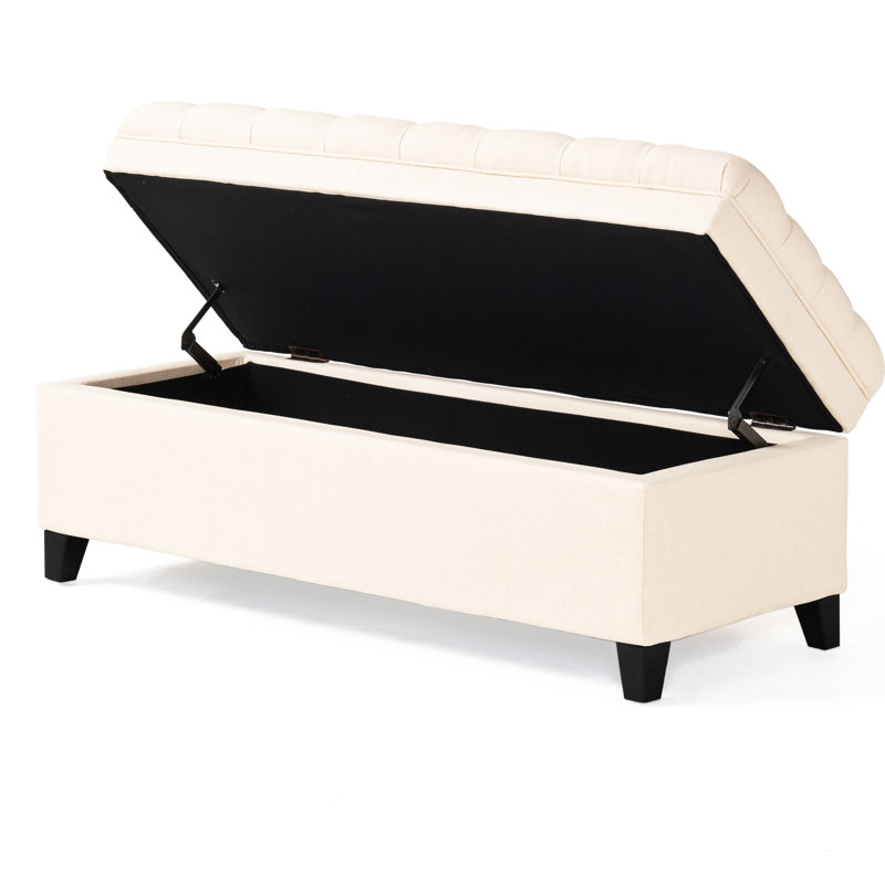 Beige Fabric Storage With Sophisticated Diamond Stitching In Gentle - Creates A Serene And Functional Area, Beige