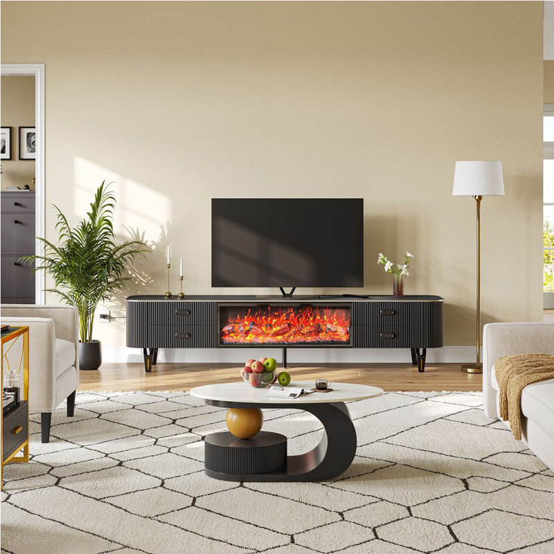 French Fireplace Simulation Dynamic Flame TV Stand