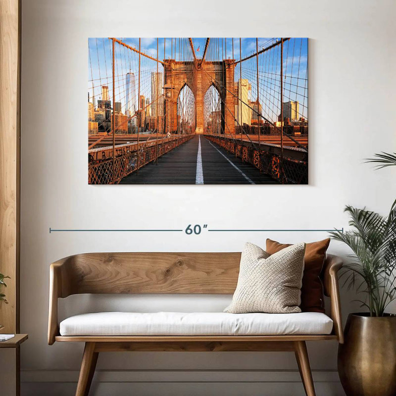 Pont de Brooklyn au lever du jour, H 30 po x l 45 po
