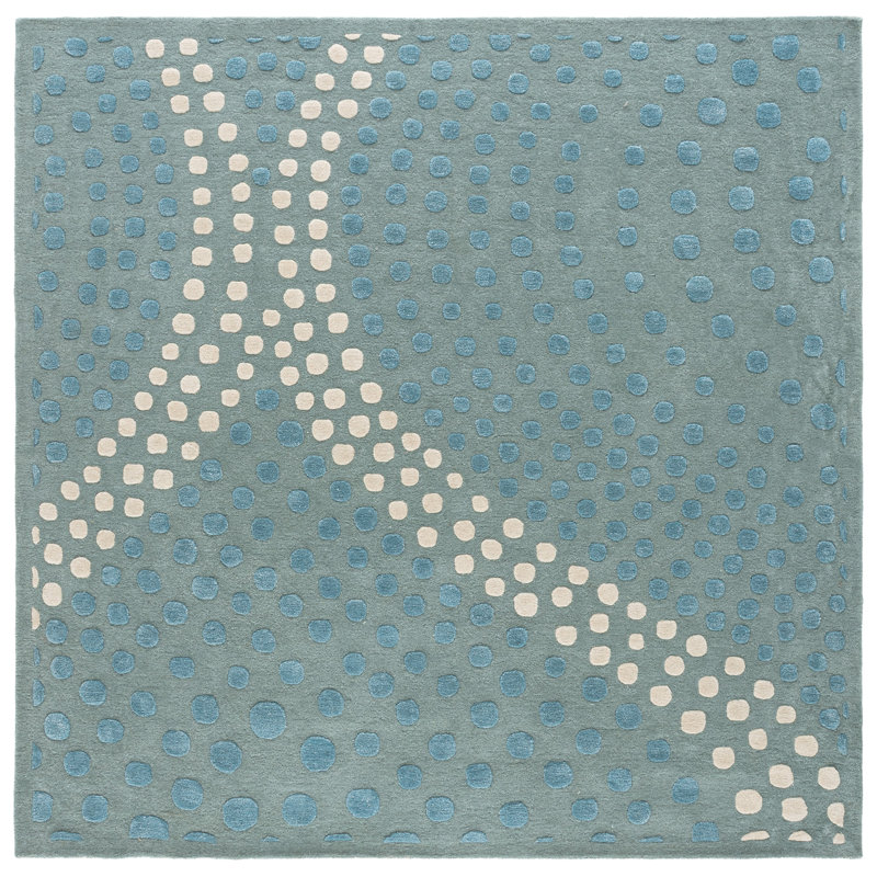 Candelo Hand Tufted Wool And Viscose Abstract Rug, Square 8'