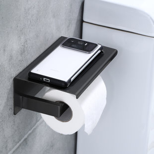 Porte-papier hygiénique mural en acier inoxydable avec tablette