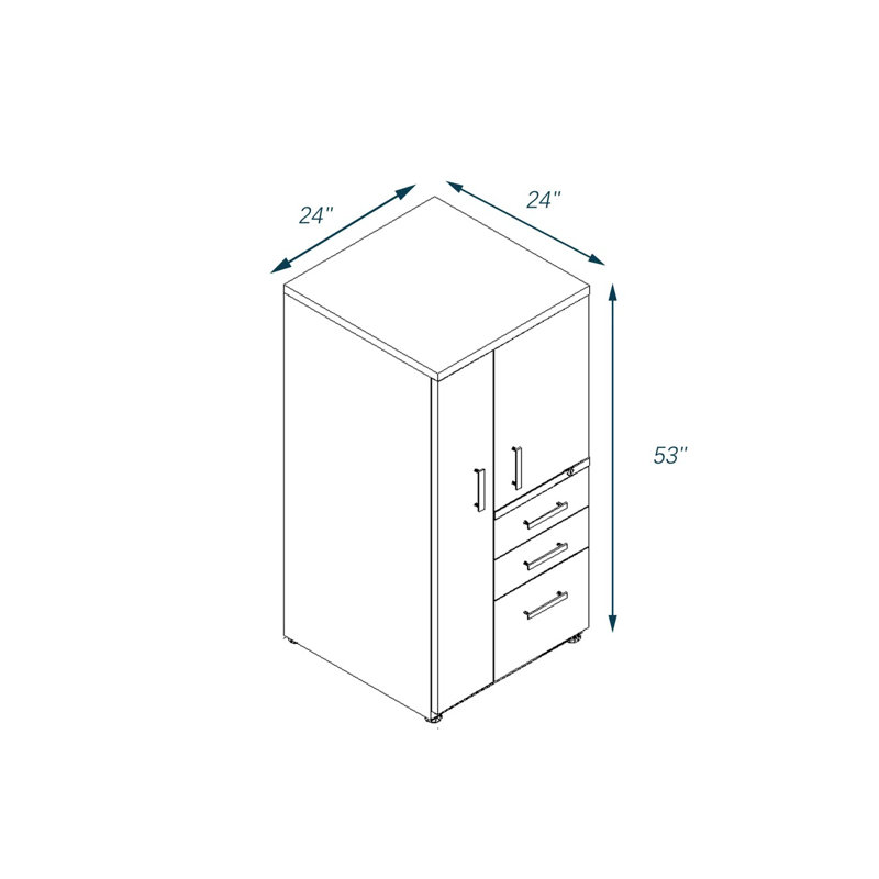 Interra Steel Filing Storage Cabinet with 3 Drawers, Interlock System, Smooth Open-Close,Right, White