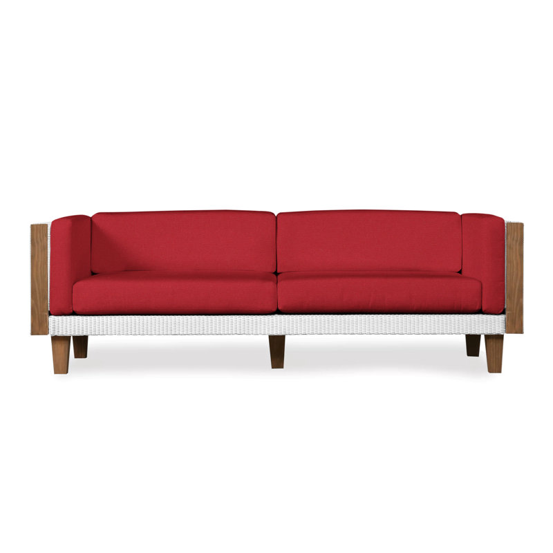 Catalina Outdoor 3 - Seat Patio Sofa, White, Delicate Botanical Slate