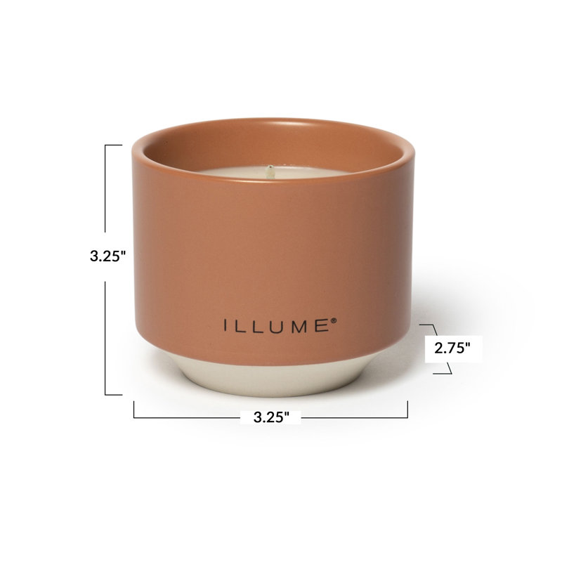 ILLUME Beautifully Done Essentials Terra Tabac Statement Glass Scented Candle, Matte Ceramic