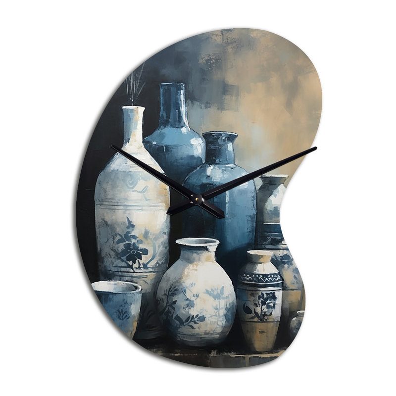 Horloge murale asymétrique en métal Furney, Grand