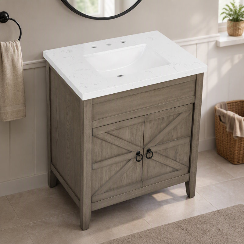 Meuble-lavabo 31 po avec plateau en pierre reconstituée 31 po (7513VB37 + 7721VT31)