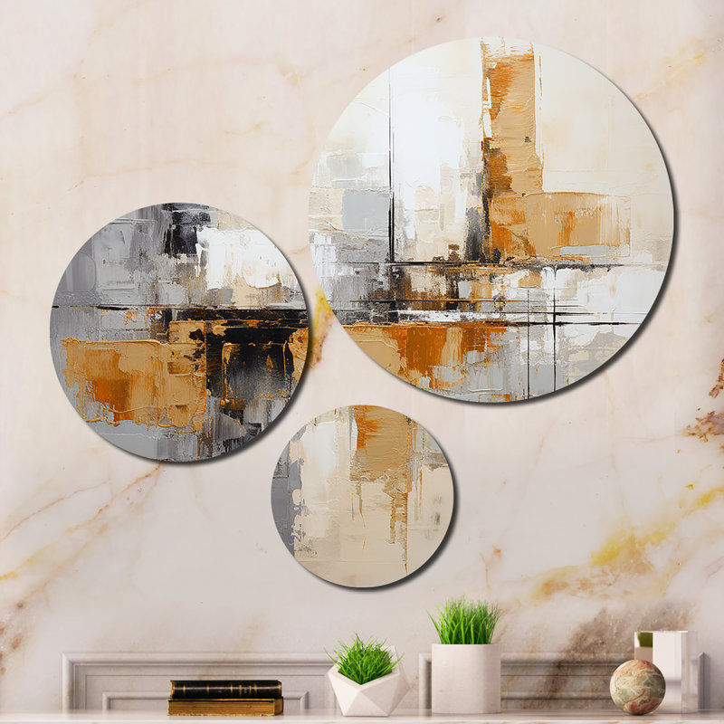 Minimalist Montage II - Abstract Collages Metal Wall Art Set