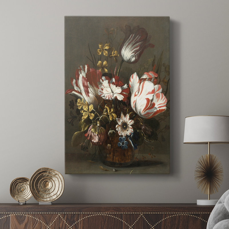 «Vintage Floral Print», imprimé sur toile - galerie Cavas, H 60 po x l 40 po