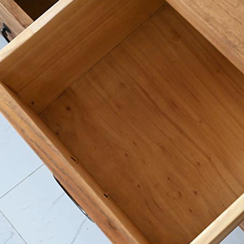 Solid Elm Wood Console Cabinet