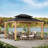 Sunjoy 11 x 13 ft. Outdoor Patio Cedar Framed Gazebo with Black Double Steel Hardtop Roof for Garden, Backyard Shade-95057772