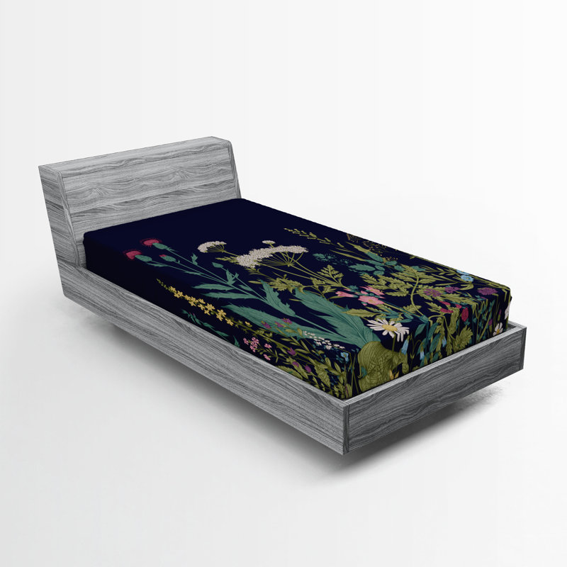 Ensemble de 2 draps-housses Ambesonne, Multicolore / floral 14, Drap-housse simple TG