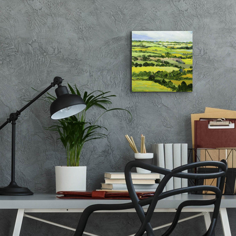  «Brightwalton Green» par Allan Friedlander, art mural en verre, 12 po x 12 po