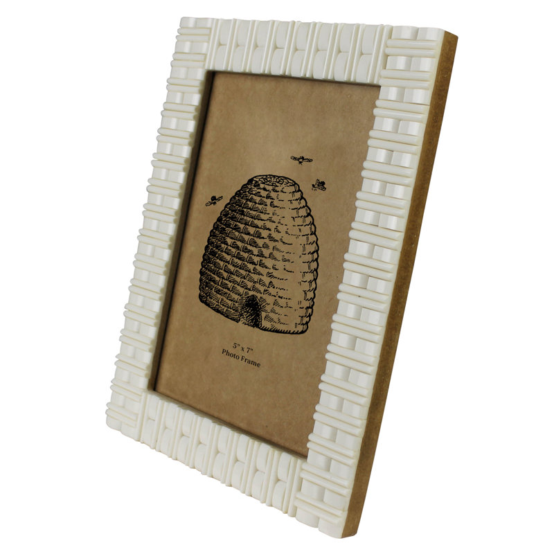 Cadre, incrustation de résine ivoire - 5 x 7