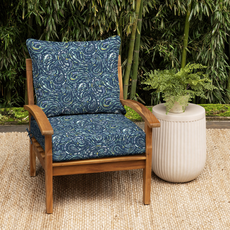 Coussin de siège / dossier d'extérieur 2 pièces ARDEN EarthFIBER, Polyester bleu foncé / mélange de polyester