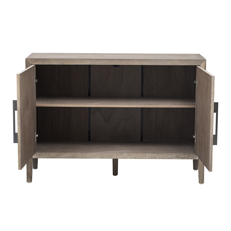U_STYLE Buffet de ferme 47,2 pouces avec placage de frêne et 2 portes, Naturel