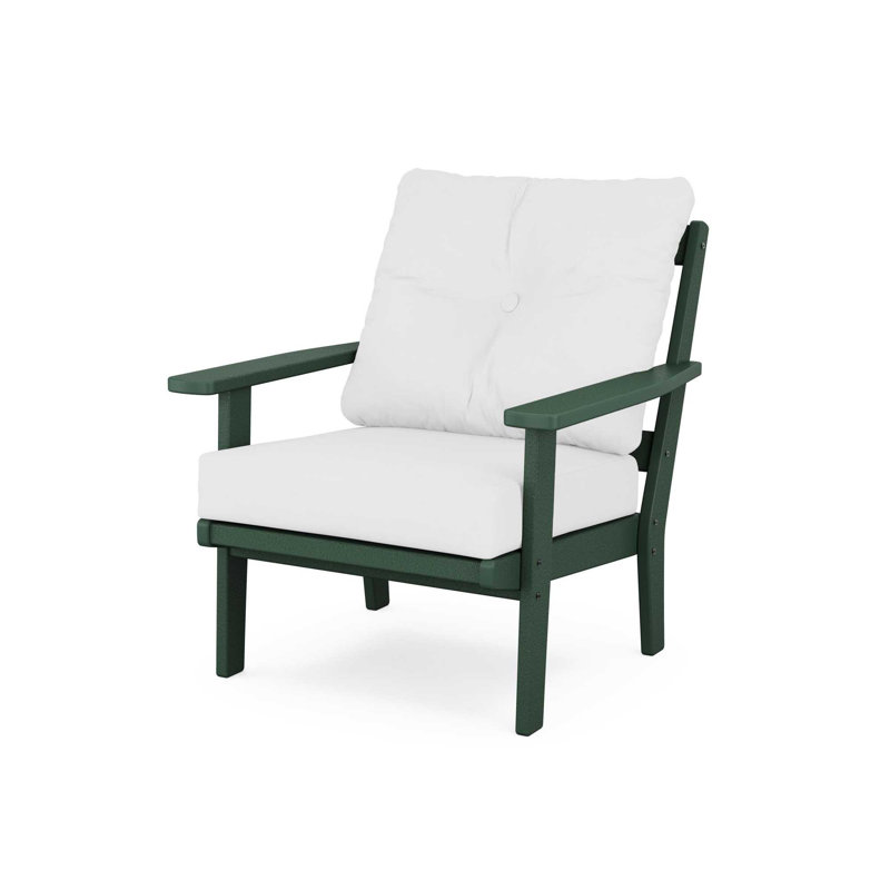 Chaise à assise profonde Lakeside Prairie, Spiced Burlap, Green