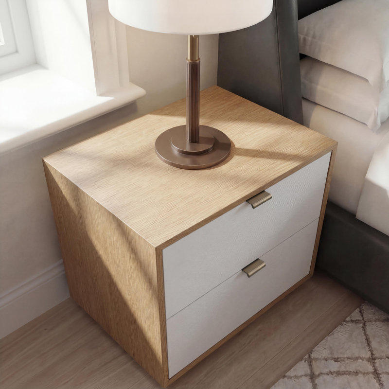 Kyoto 2 - Drawer Nightstand, White/Natural