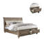 Grand lit en bois avec deux tiroirs de pied de lit gris-1981278673