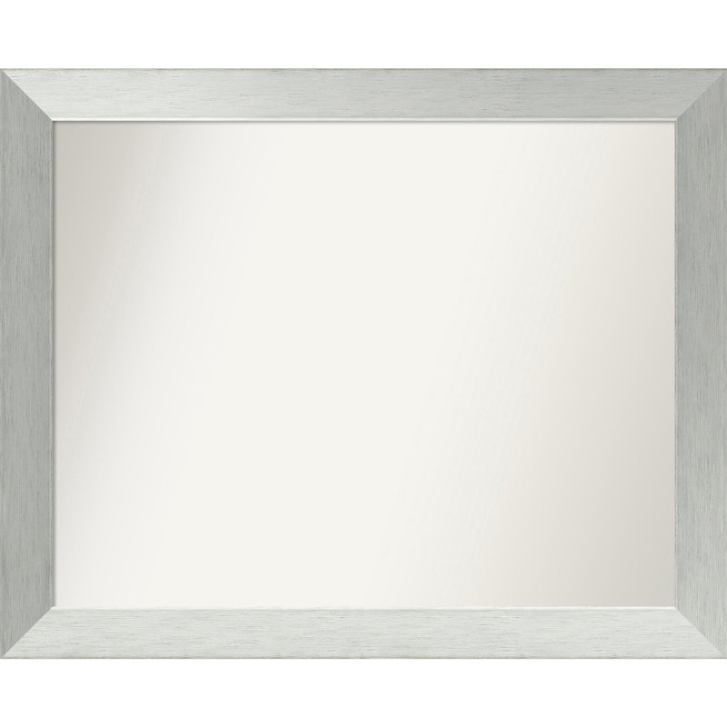 Miroir de salle de bain mural en argent brossé sans cadre, Rectangle, 26 po x 32 po