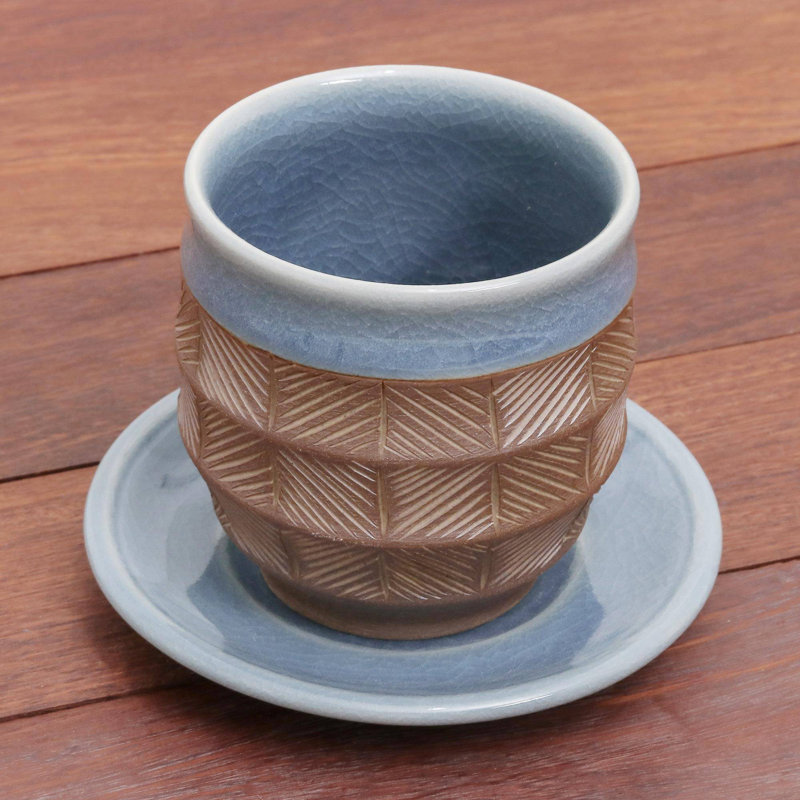 Ceramic Teacup and Saucer