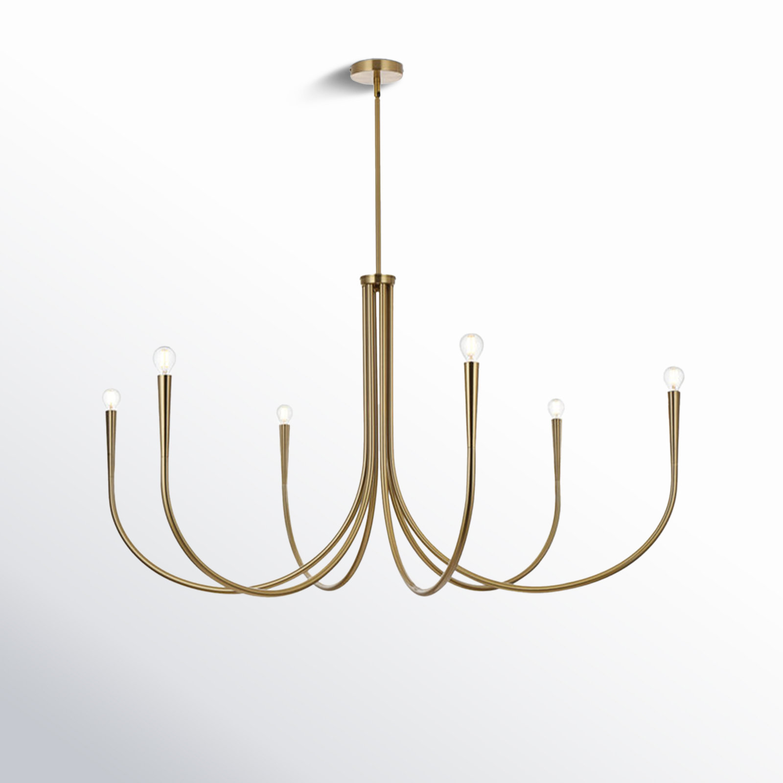Catalena 6 - Light Dimmable Classic/Traditional Chandelier, Brass, 27" H x 50" W x 50" D