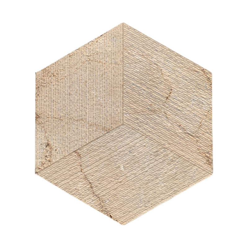 Carrelage mural en marbre naturel hexagonal naturel avec texture cannelée 3D, finition texturée FS, épaisseur de 3/4 po, boîte de 12 pièces pour les espaces intérieurs