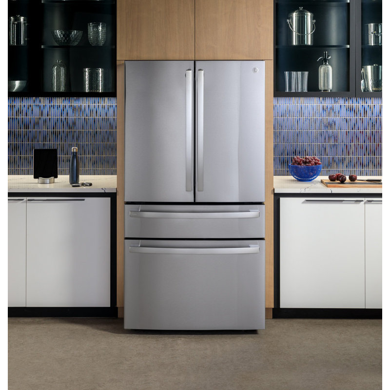 GE Profile™ Series Energy Star Smart 29 Cu. Ft. Fingerprint Resistant 4-Door French-Door Refrigerator