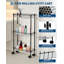 Chariot de rangement à roulettes mince en métal noir, support utilitaire réglable en acier à 3/4 niveaux avec paniers et roues verrouillables, rangement compact pour la cuisine, la salle de bain et le bureau-132362453-132362456