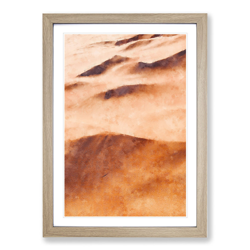 Sand Dune Ripples - Picture Frame Graphic Art, Oak Framed, 48cm H x 36cm W x 2cm D