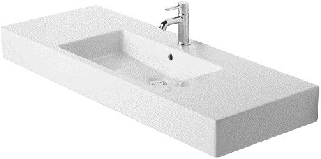 Vero White with WonderGliss Ceramic Rectangular Vessel Bathroom Sink Overflow