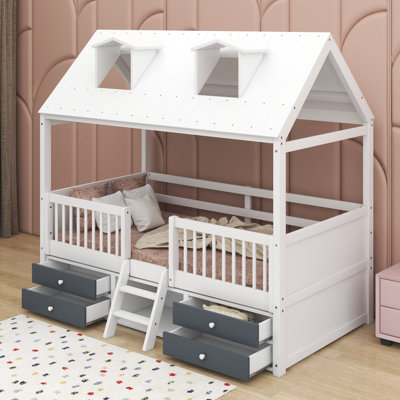 Wood Bed House Bed Frame