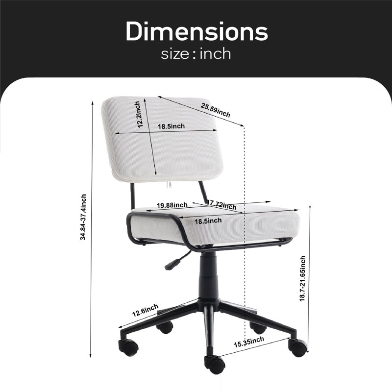 Chaise de travail Yasmein, Blanc