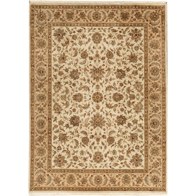 Tapis beige et crème noué à la main de haute qualité