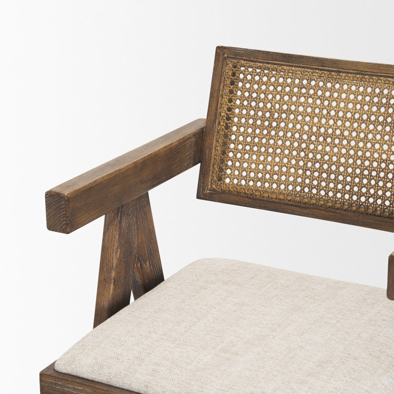 Indie Medium Brown w/ Cane Counter Stool, Counter Stool (24.25" Seat Height)