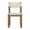 Elvia Outdoor Teak Wood Upholstered Dining Chair, White