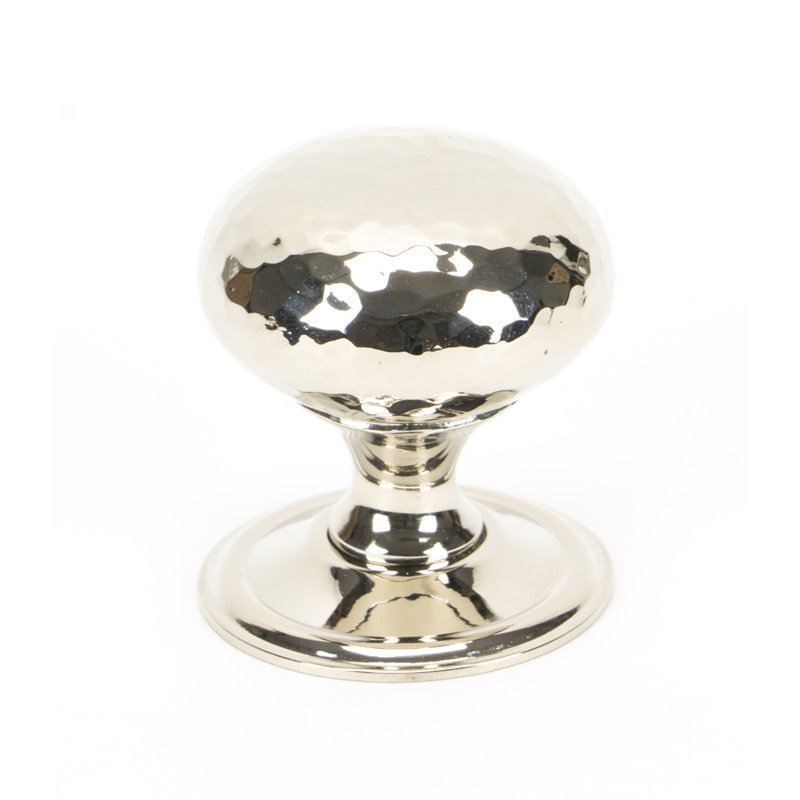 Hammered Mushroom 38mm Diameter Knob, Polished Nickel