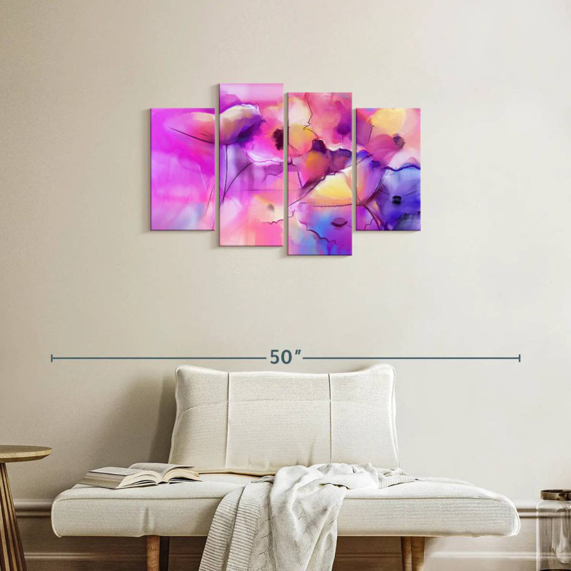 Avery Hot Pink Abstract, 22'' H X 36'' W