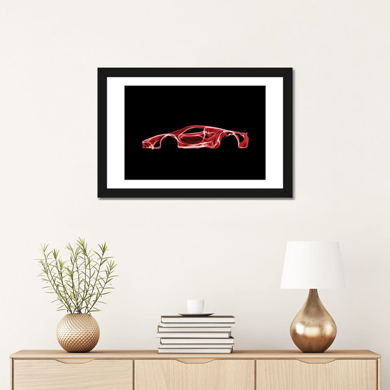 «LaFerrari» par Octavian Mielu, impression sur toile, Papier d'art encadré noir, Blanc, H 16 po x l 24 po x P 1 po