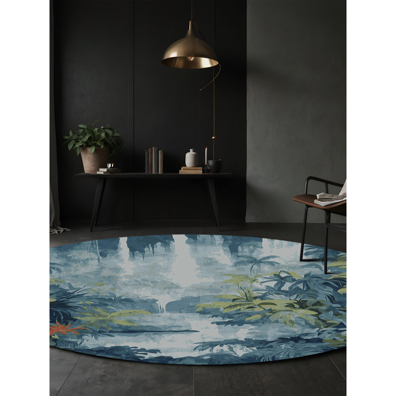 Tapis vert lavable à la machine, Rond 4 pi